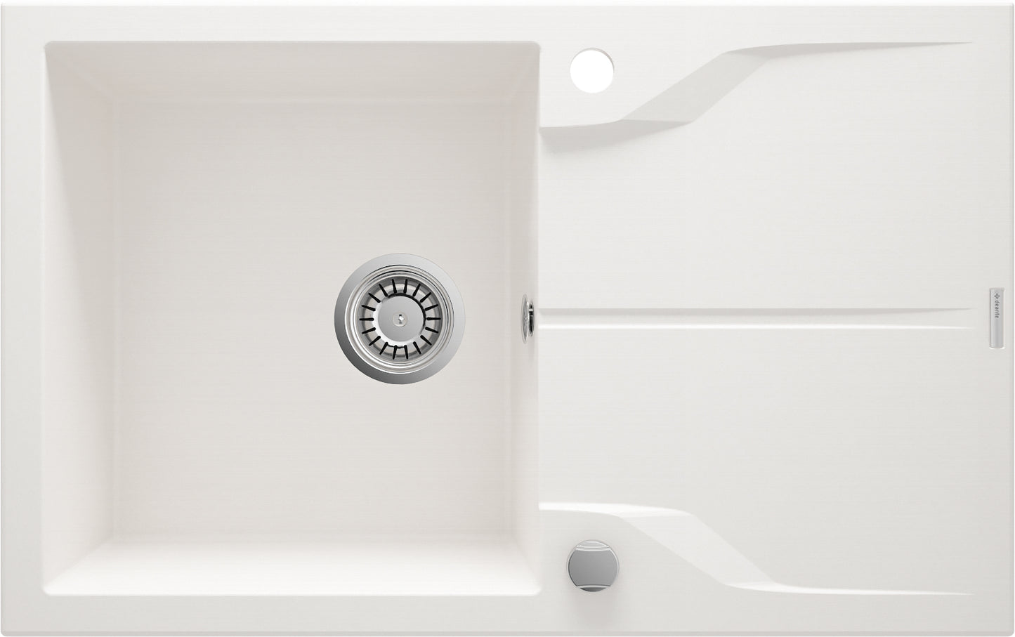Deante ANDANTE FLUSH Granitspüle mit Abtropffläche flächenbündige Montage Alabaster