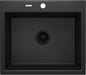 Deante ANDANTE Granitspüle 60 x 52 cm 1-Becken rechteckig mit Raumsparsiphon Graphit Metalic