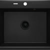 Deante ANDANTE Granitspüle 60 x 52 cm 1-Becken rechteckig mit Raumsparsiphon Schwarz