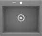 Deante ANDANTE Granitspüle 60 x 52 cm 1-Becken rechteckig mit Raumsparsiphon Grau Metalic