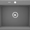 Deante ANDANTE Granitspüle 60 x 52 cm 1-Becken rechteckig mit Raumsparsiphon Grau Metalic
