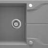Deante ANDANTE FLUSH Granitspüle mit Abtropffläche flächenbündige Montage Grau Metallic