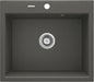 Deante ANDANTE Granitspüle 60 x 52 cm 1-Becken rechteckig mit Raumsparsiphon Anthrazit Metalic