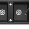 Deante ZORBA Granitspüle mit 2 Becken + Armatur (Küchen-Set) 78 x 43,5 cm Graphit