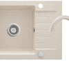 Deante ZORBA Granitspüle mit Abtropffläche + Armatur (Küchen-Set) 58 x 44 cm Beige
