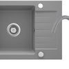 Deante ZORBA Granitspüle mit Abtropffläche + Armatur (Küchen-Set) 58 x 44 cm Grau Metallic