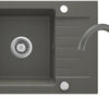 Deante ZORBA Granitspüle mit Abtropffläche + Armatur (Küchen-Set) 58 x 44 cm Anthrazit Metallic