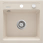 Deante ZORBA Granitspüle 1-Becken 44 cm quadratisch mit Siphon-Drehknopf Beige