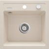 Deante ZORBA Granitspüle 1-Becken 44 cm quadratisch mit Siphon-Drehknopf Beige