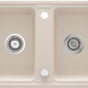 Deante ZORBA Granitspüle mit Abtropfbereich 2-Becken 78 x 43,5 cm rechteckig Beige