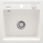 Deante ZORBA Granitspüle 1-Becken 44 cm quadratisch mit Siphon-Drehknopf Alabaster