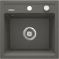 Deante ZORBA Granitspüle 1-Becken 44 cm quadratisch mit Siphon-Drehknopf Anthrazit Metallic