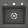 Deante ZORBA Granitspüle 1-Becken 44 cm quadratisch mit Siphon-Drehknopf Anthrazit Metallic