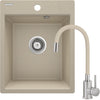 Deante CORIO Granitspüle mit flexibler Armatur 1-Becken 40 x 50 cm (Küchen-Set) Sand