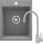Deante CORIO Granitspüle mit flexibler Armatur 1-Becken 40 x 50 (Küchen-Set) Grau Metalic
