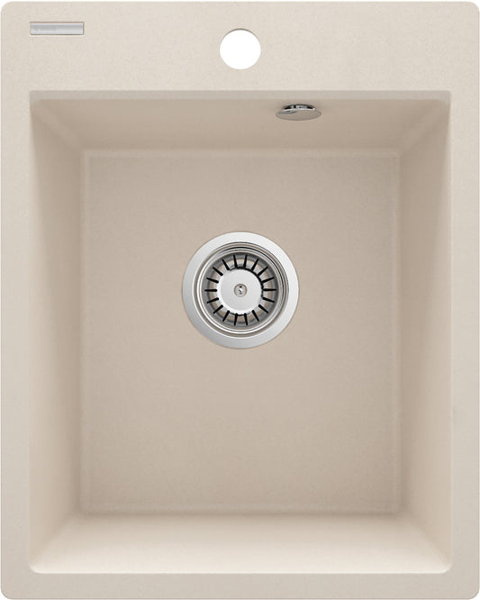 Deante CORIO Granitspüle 40 x 50 cm 1-Becken schmal mit Raumsparsiphon Beige