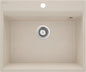 Deante CORIO Granitspüle 60 x 50 cm 1-Becken mit Raumsparsiphon Beige