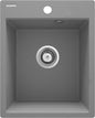 Deante CORIO Granitspüle 40 x 50 cm 1-Becken schmal mit Raumsparsiphon Grau Metallic