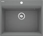 Deante CORIO Granitspüle 60 x 50 cm 1-Becken mit Raumsparsiphon Grau Metallic