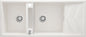 Deante MAGNETIC Granitspüle mit modularer Ablagefläche 2-Becken 116 x 50 cm Alabaster