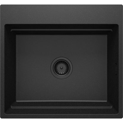 Deante MAGNETIC Granitspüle mit geräumigem Becken modular 56 x 50 cm Graphit Metallic