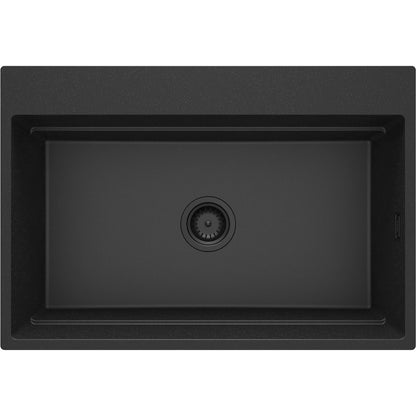 Deante MAGNETIC Granitspüle mit geräumigem Becken modular 76 x 52 cm Graphit Metallic