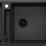 Deante MAGNETIC Granitspüle mit modularer Ablagefläche 2-Becken 116 x 50 cm Graphit Metallic