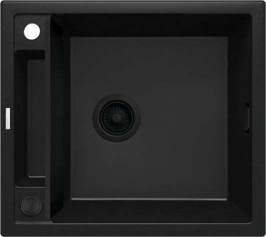 Deante MAGNETIC Granitspüle mit modularer Ablagefläche 1-Becken 56 x 50 cm Schwarz