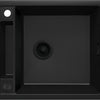 Deante MAGNETIC Granitspüle mit modularer Ablagefläche 1-Becken 56 x 50 cm Schwarz