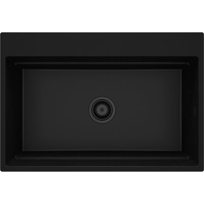 Deante MAGNETIC Granitspüle mit geräumigem Becken modular 76 x 52 cm Schwarz