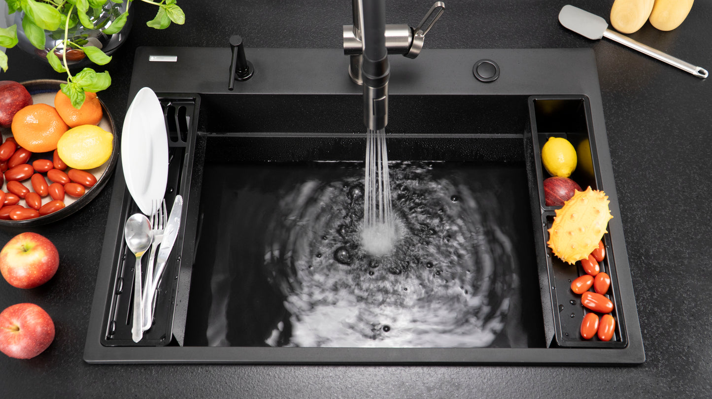 Deante Zubehörset für MAGNETIC Spülbecken modulares Abtropfgestell Schwarz