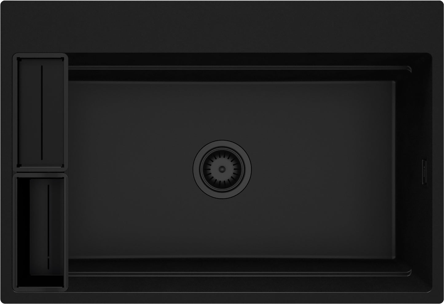 Deante MAGNETIC Granitspüle mit geräumigem Becken modular 76 x 52 cm Schwarz