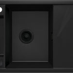 Deante MAGNETIC Granitspüle Abtropffläche & modulare Ablage 64 x 50 cm Schwarz