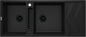 Deante MAGNETIC Granitspüle mit modularer Ablagefläche 2-Becken 116 x 50 cm Schwarz