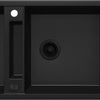 Deante MAGNETIC Granitspüle mit modularer Ablagefläche 2-Becken 116 x 50 cm Schwarz