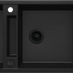 Deante MAGNETIC Granitspüle mit modularer Ablagefläche 2-Becken 116 x 50 cm Schwarz