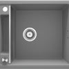 Deante MAGNETIC Granitspüle mit modularer Ablagefläche 1-Becken 56 x 50 cm Grau Metallic
