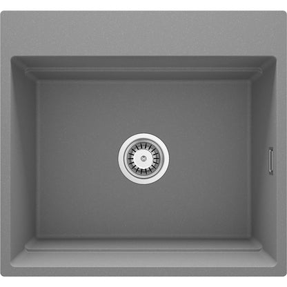Deante MAGNETIC Granitspüle mit geräumigem Becken modular 56 x 50 cm Grau Metallic