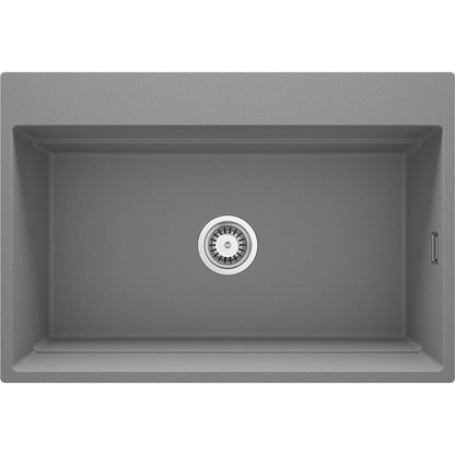 Deante MAGNETIC Granitspüle mit geräumigem Becken modular 76 x 52 cm Grau Metallic