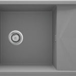 Deante MAGNETIC Granitspüle Abtropffläche & modulare Ablage 82 x 50 cm Grau Metallic
