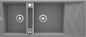 Deante MAGNETIC Granitspüle mit modularer Ablagefläche 2-Becken 116 x 50 cm Grau Metallic