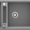 Deante MAGNETIC Granitspüle mit modularer Ablagefläche 2-Becken 116 x 50 cm Grau Metallic