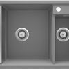 Deante MAGNETIC Granitspüle mit modularer Ablagefläche 1,5-Becken 69 x 50 cm Grau Metallic