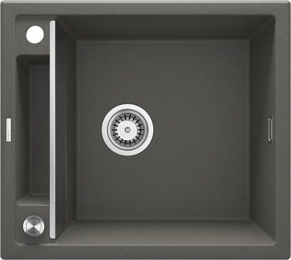 Deante MAGNETIC Granitspüle mit modularer Ablagefläche 1-Becken 56 x 50 cm Anthrazit Metallic