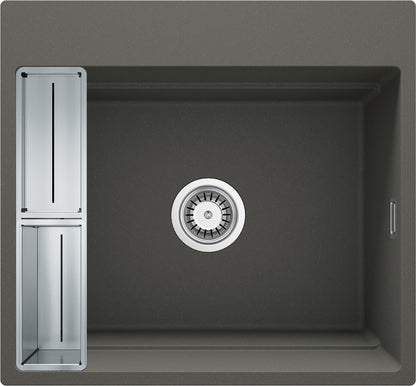 Deante MAGNETIC Granitspüle mit geräumigem Becken modular 56 x 50 cm Anthrazit Metallic