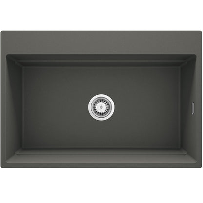 Deante MAGNETIC Granitspüle mit geräumigem Becken modular 76 x 52 cm Anthrazit Metallic