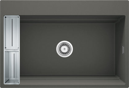 Deante MAGNETIC Granitspüle mit geräumigem Becken modular 76 x 52 cm Anthrazit Metallic