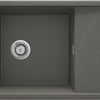Deante MAGNETIC Granitspüle Abtropffläche & modulare Ablage 82 x 50 cm Anthrazit Metallic