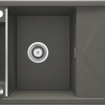 Deante MAGNETIC Granitspüle Abtropffläche & modulare Ablage 64 x 50 cm Anthrazit Metallic
