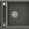 Deante MAGNETIC Granitspüle mit modularer Ablagefläche 2-Becken 116 x 50 cm Anthrazit Metallic